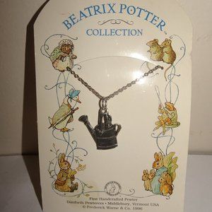 NOS 1996 Beatrix Potter Watering Can Necklace